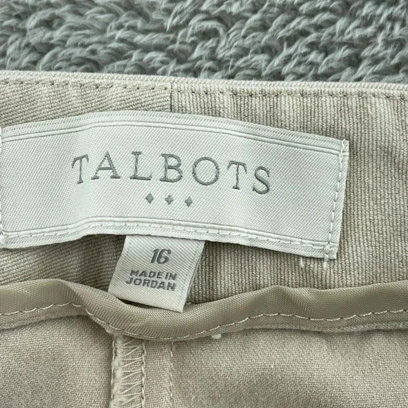 Talbots Womens Size 16 Beige Cotton Blend Pants 4189 - Picture 3 of 10